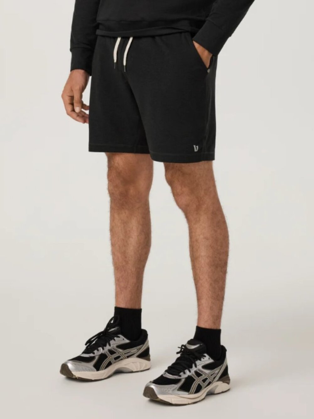 Vuori Ponto Performance Short 7" Black Gray Heather DreamKnit Stretch Size XL